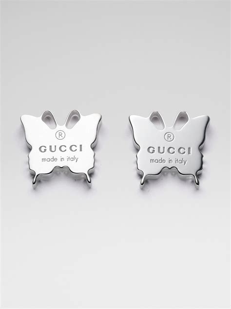 gucci earrings sterling silver|Gucci sterling silver butterfly earrings.